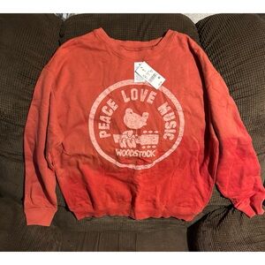 Red Woodstock Graphic Sweatshirt L